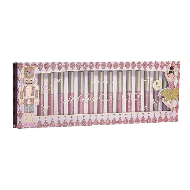 Beauty Concept 15-Piece Lip Gloss Set - Radiant Lips with Glossy Heavy Embossing, Shiny Gold Foil Stamping - 0.7 fl oz Eac...