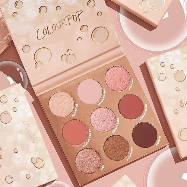 ColourPop By The Rosé Eyeshadow Palette - Pink & Red Neutral Palette with Metallic and Cream Matte Finishes - High-Pigment...