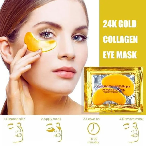 MS Under Eye Mask, Hydrogel Eyepatch, Eyepad Crystal 24K Gold, Skincare Collagen Korean Eye Mask, Puffy Eyes, Wrinkles Gel...