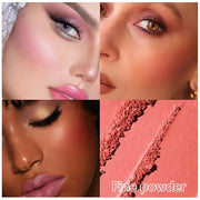 Quads Blush Makeup Palette, Matte Pressed Powder Blushes Palette, Lip & Face Paint Palette for Women, Lasting Light Pink &...