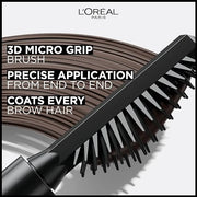L'Oreal Paris Infallible Volumizing 24H Wear Brow Mascara, Long Lasting Eyebrow Makeup for 2X Fuller Eyebrows, 5.0 Brunett...