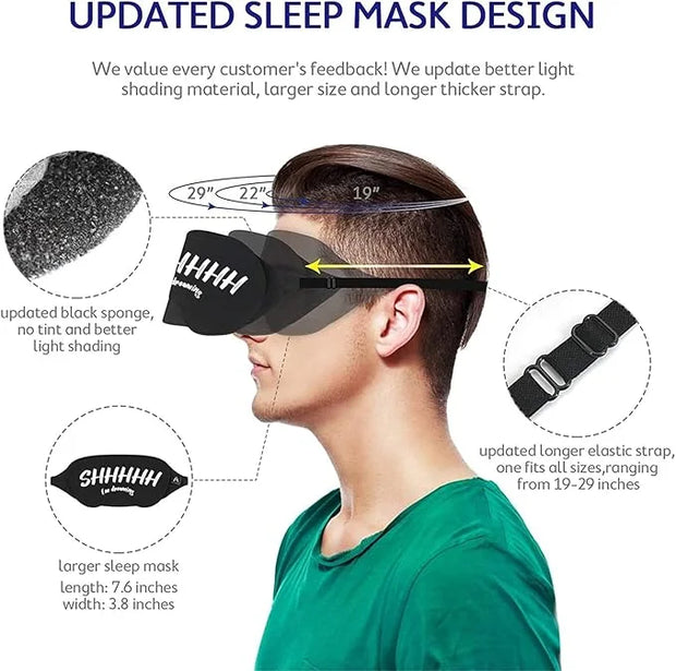 Mavogel Cotton Sleep Mask - Sleep Eye Mask for Women Men, Light Blocking Night Eyemask, Super Soft and Comfortable Eye Cov...