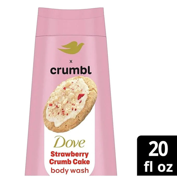 Dove Moisturizing Strawberry Crumb Cake Body Wash & Scrub Combo, 20oz Wash + 15oz Scrub, Limited Edition, Paraben & Sulfat...