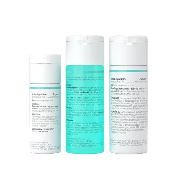 Proactiv 3 Step Acne Treatment - Benzoyl Peroxide Face Wash, Repairing Acne Spot Treatment for Face and Body, Exfoliating ...