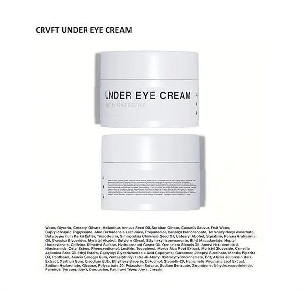 CRVFT Men's Under Eye Cream .25oz [AM/PM] | 30 Day Supply | Reduce the Appearance of Puffy Eyes + Lessen Dark Circles | In...