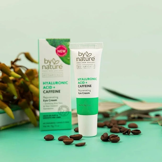 By Nature Botanicals Hyaluronic Acid & Caffeine Under Eye Cream - Firming & Refreshing Eye Cream for Dark Circles - Skinca...