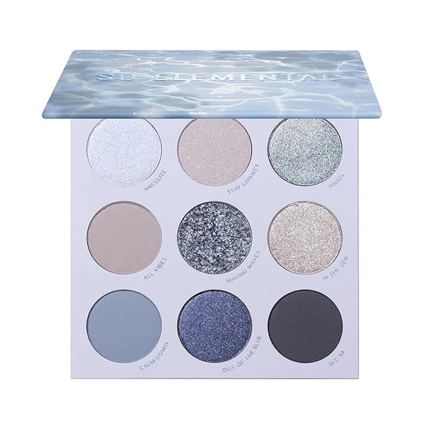 Colourpop So Elemental Eyeshadow Palette - Blue & Silver Shadow Palette with Metallic and Matte Finishes - High-Pigment Ey...