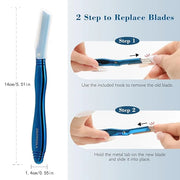 Dermaplane Razor for Women Face with 6 Refill Blades, Dermaplaning Tool Face Razors for Removes Facial Hair, Peach Fuzz, R...