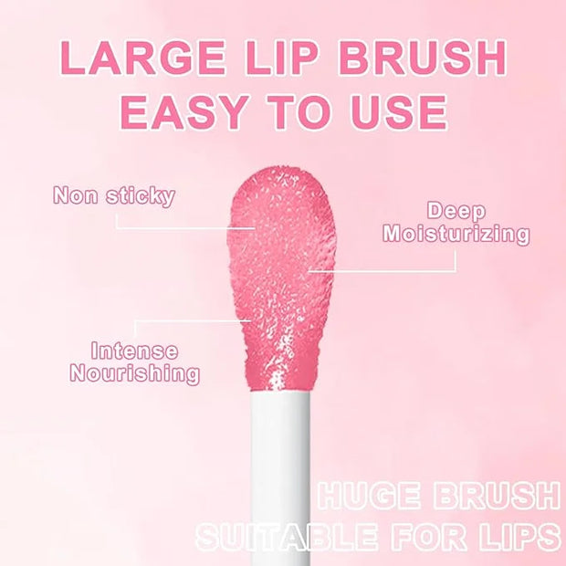 6 PCS Hydrating Lip Oil, Big Brush Head Lip Glaze Shiny Transparent Lip Glow Oil, Nourishing & Non-sticky Long Lasting Fre...