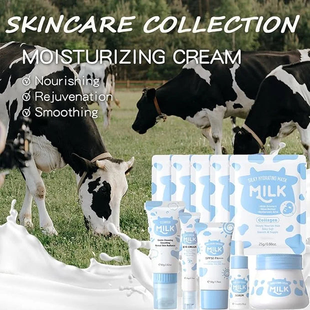 Milk Skincare Sets for Teen Girls,10IN1 Skin Care for Teens 10-12,Milk Skin Care Routine Kit for Women,Girls 10-12,Teen Sk...