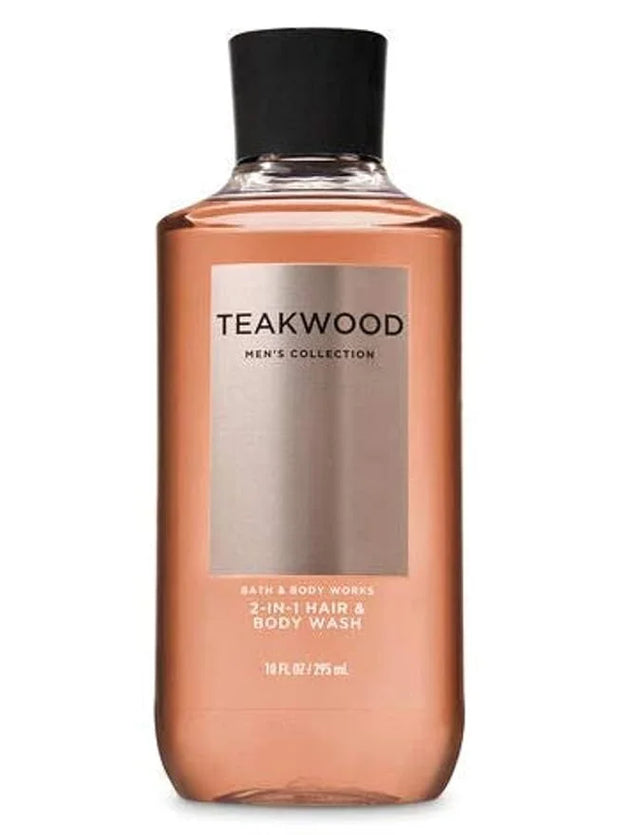 Bath and Body Works, Signature Collection Teakwood 2-in-1 Hair + Body Wash (10 oz) - Product Image