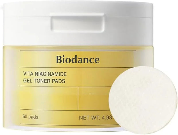 Biodance Vita Niacinamide Gel Toner Pads, Dark Spot Corrector, Evening Skin Tone, Hydrating for Sensitive Skin, Gentle Exf...