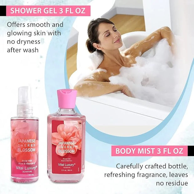 Bath & Body Kit, 3 Fl Oz Travel Size, Ideal Skincare Relaxing Home Spa Set, Includes Body Lotion, Shower Gel, Body Cream, ...