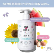 Love Ur Curls Kids - LUCK 2 in 1 Shampoo and Conditioner, Fragrance Free, Pediatrician Approved, Gentle Tear Free Unscente...