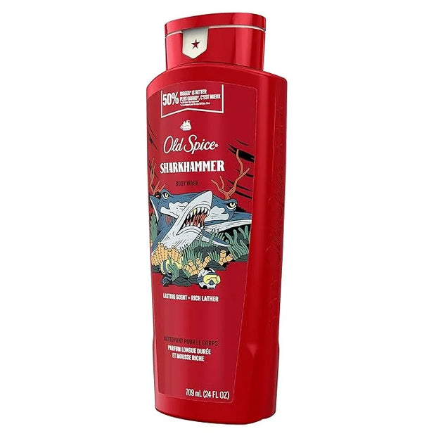 Old Spice Cleansing Body Wash for Men, 3X Defense, 24/7 Shower Fresh with Lasting Scent, 2-in-1 Body & Face Wash, Sharkham...