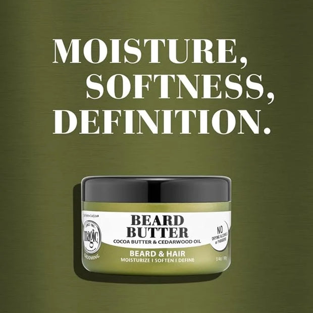 Softsheen-Carson Magic Shaving Beard Grooming Kit for Men with Cedarwood Oil, Includes Beard Butter, Scrub and Cleanser, G...