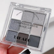 Black Smoky Eye shadow Palette, 9 Colors True Black Dark Grey Smokey Goth Makeup Pallet, 9 Soft Matte Shimmer High Pigment...