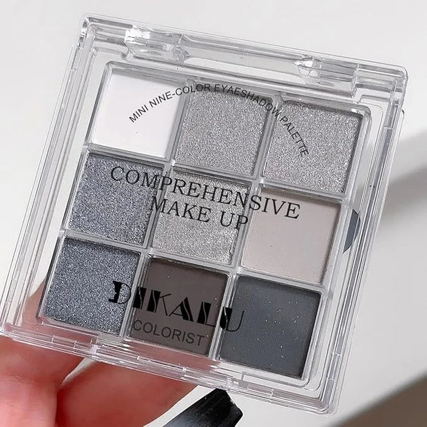 Black Smoky Eye shadow Palette, 9 Colors True Black Dark Grey Smokey Goth Makeup Pallet, 9 Soft Matte Shimmer High Pigment...