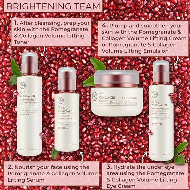 The Face Shop Pomegranate & Collagen Volume Lifting Eye Cream | Ultra-Light Eye Cream for Eye Skin Lifting, Firming & Brig...