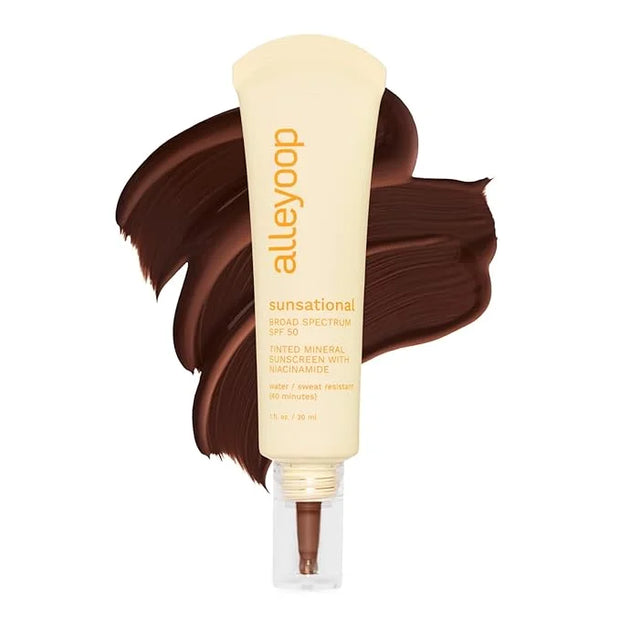 Alleyoop Sunsational Tinted Moisturizer Sunscreen for Face Broad Spectrum SPF 50, 100% Mineral Sunscreen with Niacinamide ...