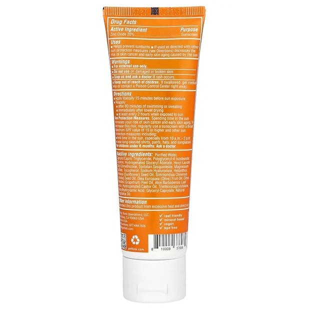 Thinkdaily Mineral Sunscreen, SPF 30 Zinc Oxide Sunscreen with Aloe & Tea Leaves, 3 Fl Oz, Natural, Water Resistant Reef S...