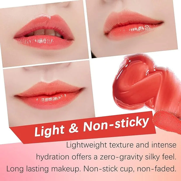 Lip Oil,Lip Glow Oil,Plumping Lip Oil Tinted,Hydrating Gloss Tinted Lip Balm,Long Lasting Nourishing Non-sticky Fresh Text...