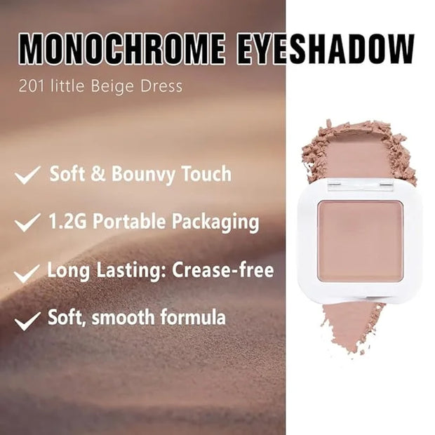 Kaely Pressed Single Eyeshadow Makeup, Nude Pink Matte Highly Pigmented Monochrome Eye Shadow Palette, Waterproof Neutral ...