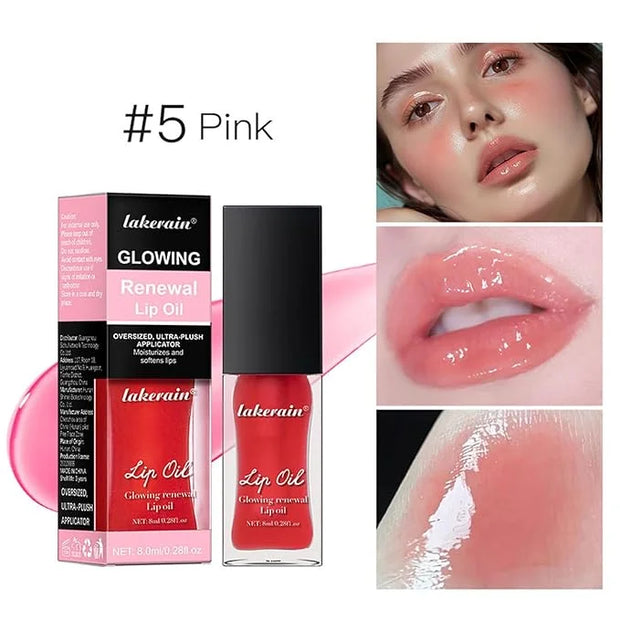 3 Colours Hydrating Lip Tinted Oil, Moisturizing Crystal Jelly Lip Gloss Ultra-Shiny Finish Soften & Smoothes Lips Texture...