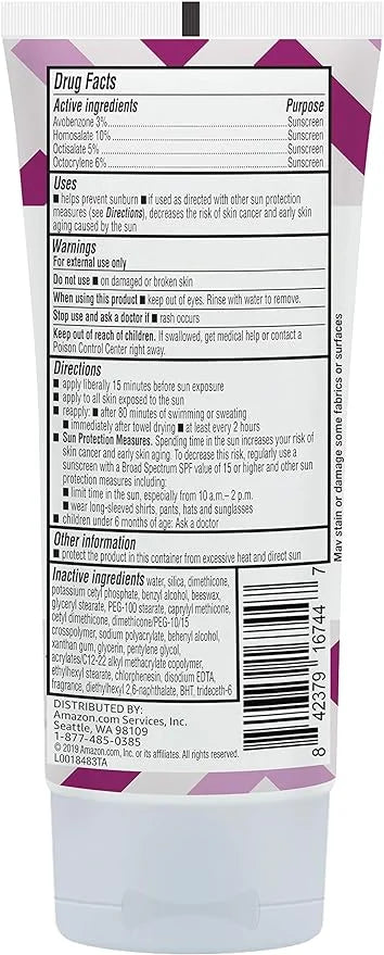 Amazon Brand - Solimo Sheer Face Sunscreen SPF 30, Reef Friendly (Octinoxate & Oxybenzone Free), 3.0 Fluid Ounce (Pack of 2)