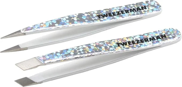 Tweezerman Hollygraphic Micro Mini Slant & Point Tweezer Set - Eyebrow Tweezers for Women and Men - Product Image