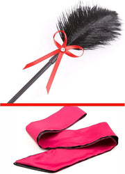 Feather Satin Eye Mask Silk Mask Satin Eye Mask Adult French Crop - Product Image
