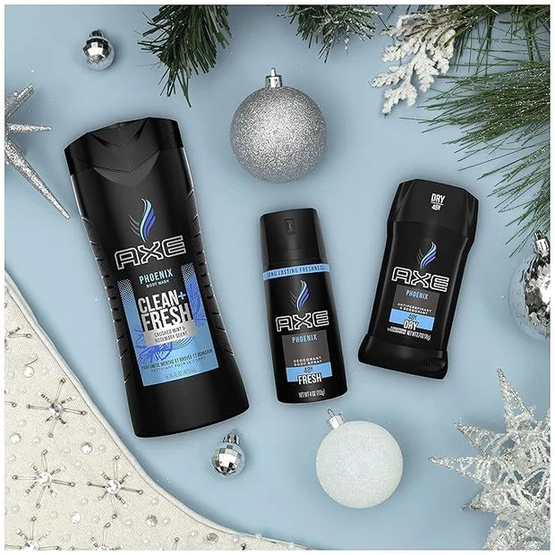 AXE Phoenix Holiday Gift Set With Body Spray, Antiperspirant & Deodorant Stick and Body Wash for Grooming 3 count - Produc...