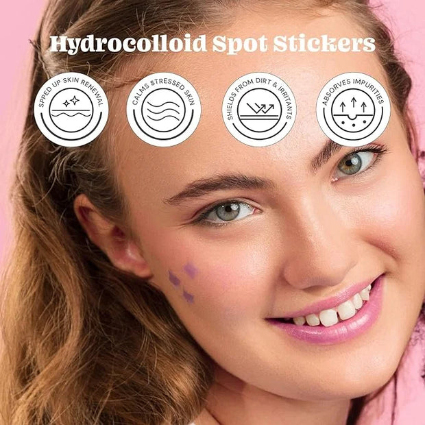 Glossmetics Sticker Slap Clear Blemish Patches. Invisible Fast Acting Zit and Blemish Patch. Cute Spot Stickers for Face, ...