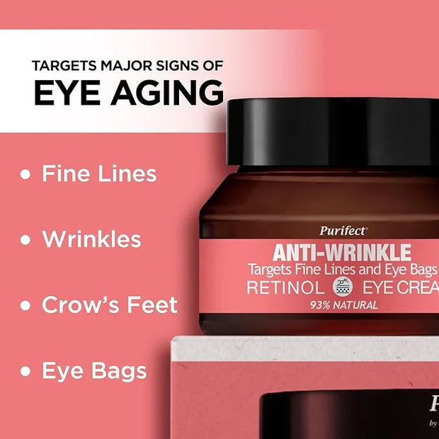 Made in USA Natural Purifect Eye Creams - 30ml (Purifect Anti-Wrinkle Retinol Eye Cream) - Product Image