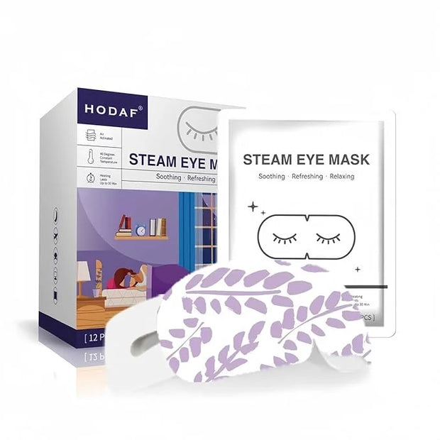 12 Packs Lavender Steam Eye Mask for Dry eyes, Heated eye mask Reduces Dark circle puffiness, Disposable Eye compress warm...