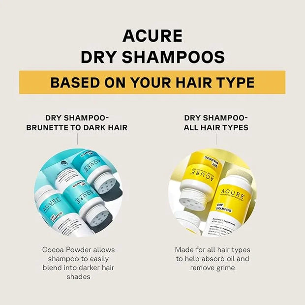 Acure Dry Shampoo - All Hair Types | 100% Vegan | Certified Organic | Rosemary & Peppermint - Absorbs Oil & Removes Impuri...