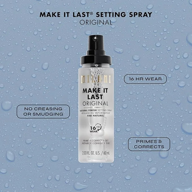 Milani Make It Last Original - Natural Finish Setting SPray - 3-in-1 Setting Spray and Primer- Prime + Correct + Set - Mak...