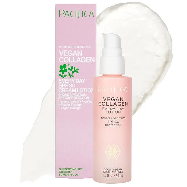 Pacifica Face Moisturizer - Vegan Collagen Face Lotion SPF 30 Broad Spectrum Sunscreen Every Day Face Lotion, UVA/UVB Prot...