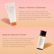 InstaNatural Vitamin C Four Step Skin Care Set, Skincare Routine, Brightens, Hydrates, Prevents Signs of Aging, Face Wash,...