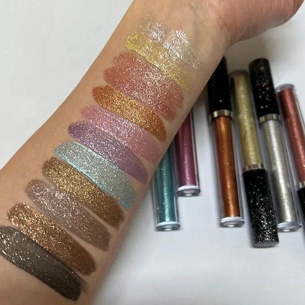 Eyeshadow liquid Glitter Long Lasting Pigments Metals Gloss Shimmer Eyeshadow Glow Eye Makeup (Rosegold) - Product Image