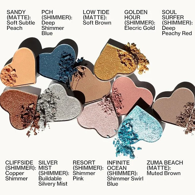 Pacifica Eyeshadow Palette – Malibu Mineral Eyeshadow, Blendable Neutral Shades with Velvet Matte, Shimmer & Metallic, Coc...