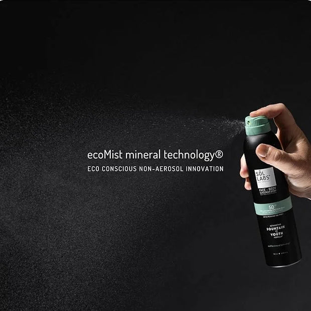 Natural Mineral SPF 50 Sheer Mist Spray Sunscreen, Non-Aerosol, Water Resistant Zinc Oxide Sun Protection, Reef Safe, Kore...