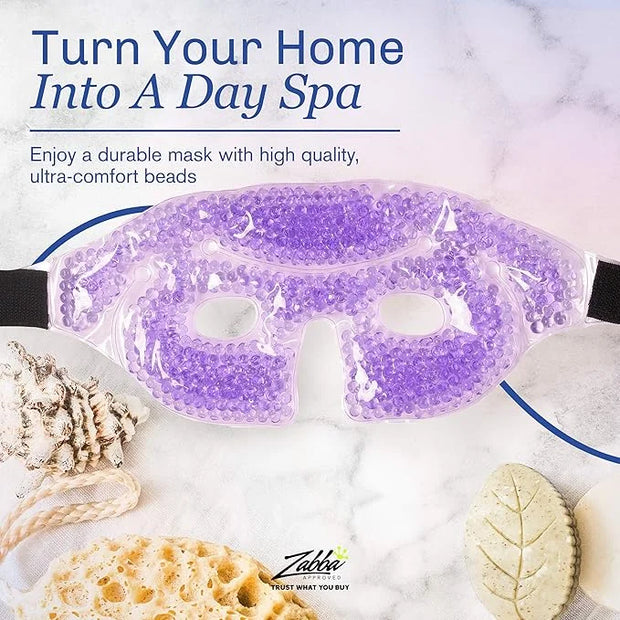 Cooling Gel Eye Mask Cold Compress for Puffy Eyes, Dark Circles, Headaches, Purple - Product Image
