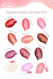 SELF BEAUTY Veganize Collagen Lip Glass Balm - Hydrating Lip w/Hyaluronic Acid - Vegan Korean Lip Balm Moisturizing Lip Ca...