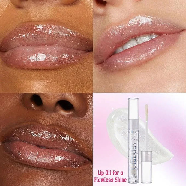 Jcoos Lip Gloss Lip Oil, Glitter Clear Lip Gloss, Purple Lip Gloss, Moisturizing, Shiny, Hydrating Lip Oil, Mint & Grapes ...