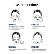 Hydrogel Collagen Real Cool 6 Pairs of Eye Patches & Hydrating Roll-On Serum Set for Dark Circles and Puffiness - Hyaluron...