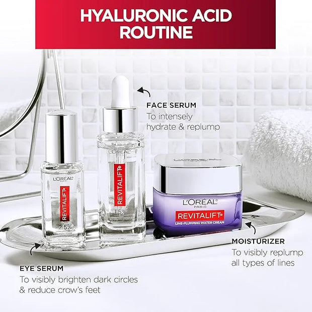 L'Oreal Paris Revitalift Moisturizer, Hyaluronic Acid Water Cream with Ceramides, Deeply Hydrating, Fragrance Free 1.7 oz ...