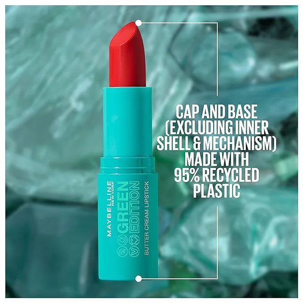Maybelline Green Edition Butter Cream High-Pigment Bullet Lipstick, Juniper, Pink Mauve, 0.12 oz - Product Image
