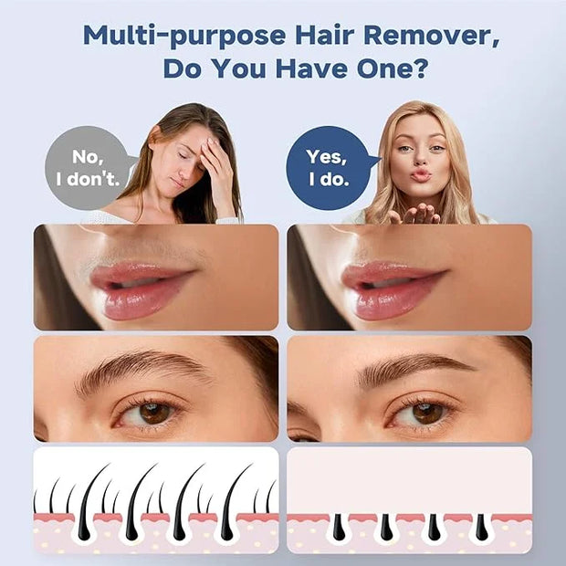 Facial Hair Removal for Women, Facial Eyebrow Trimmer, 2-in-1 Face Shaver, Painless Facial Razor for Lip, Chin, Peach Fuzz...
