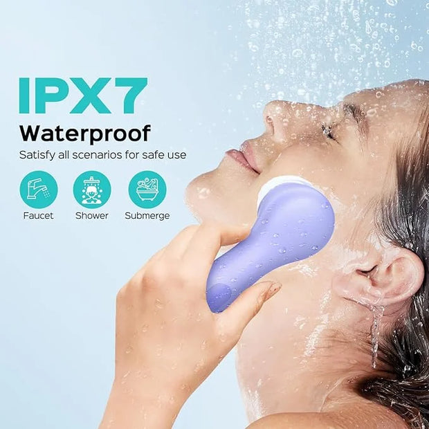COSLUS Face Scrubber Facial Cleansing Brush: 2 in 1 Spin and Vibration Patented Tech, Silicone Electric Exfoliator Scrubbe...